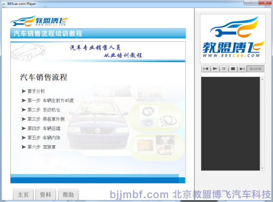 《汽車銷售流程視頻教程》全景視頻教學系統